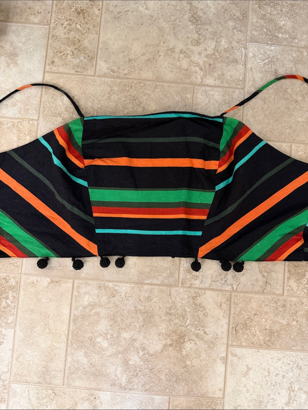 FARM Rio Black Wide Leg Pants & Halter Set with Multicolor Banana & Leaf Print - Picture 6 of 10